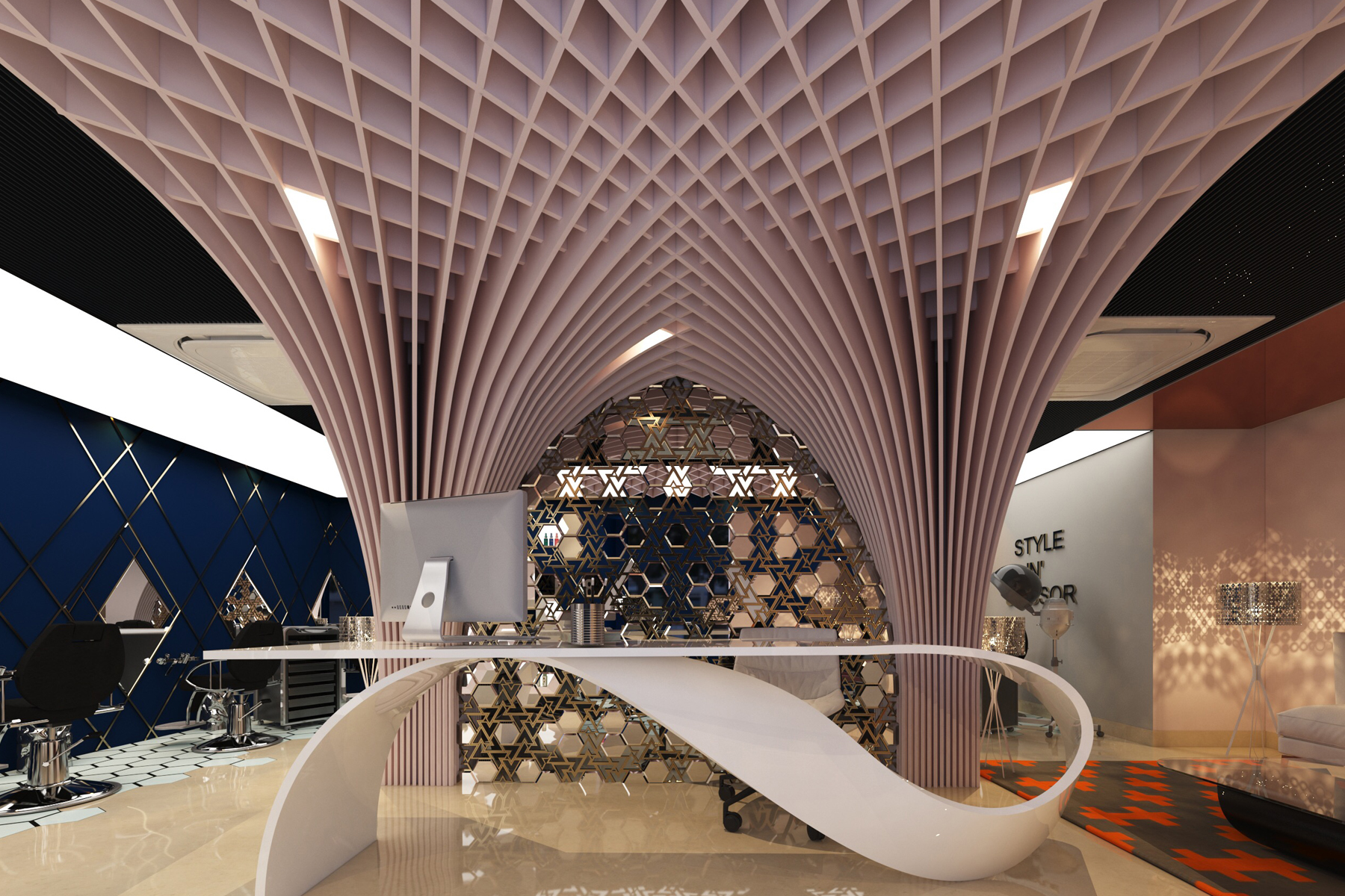 Elegant custom parametric ceilings by Axes in Excess, enhancing spaces with visual impact.