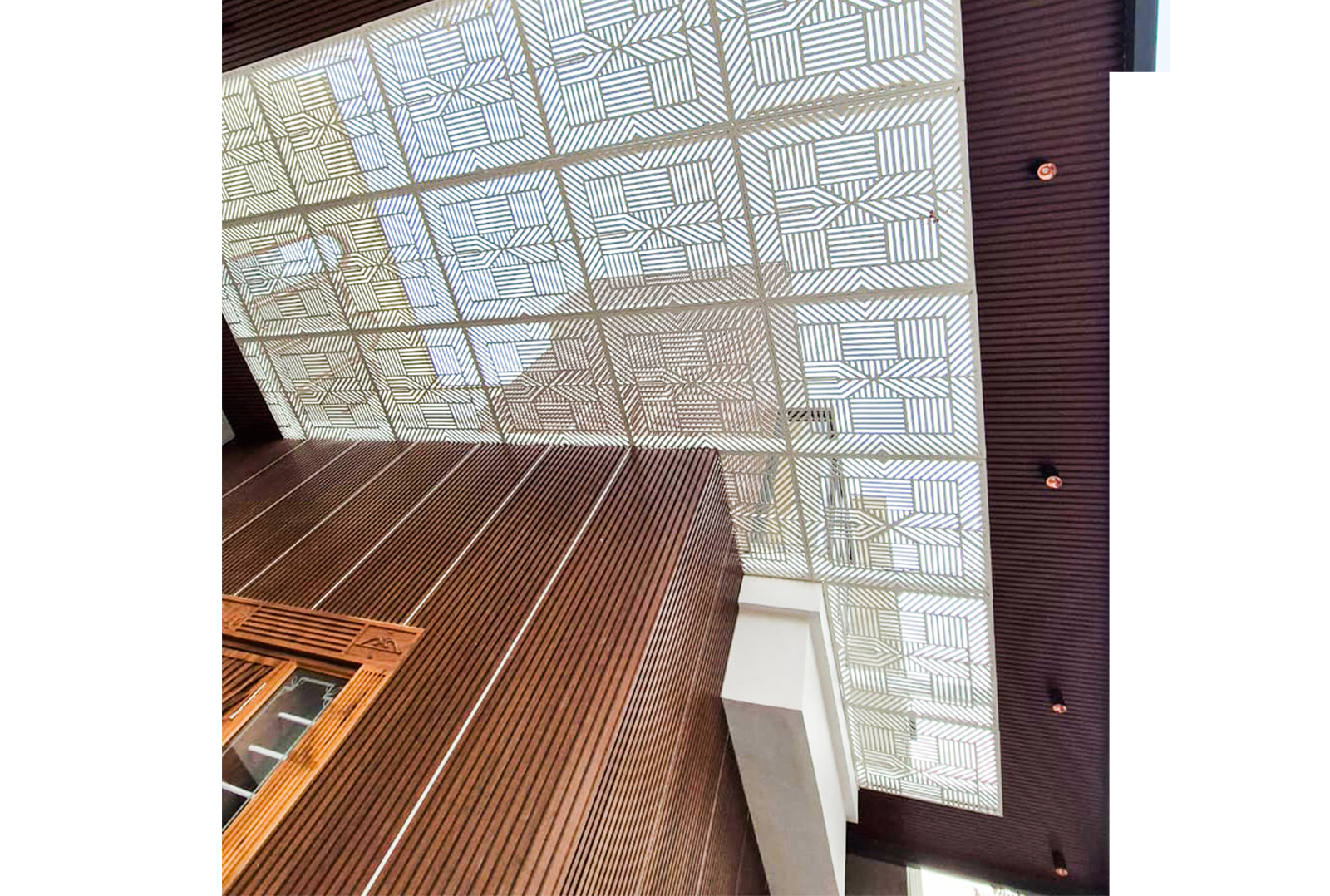 custom metal screen for facade and ceilings