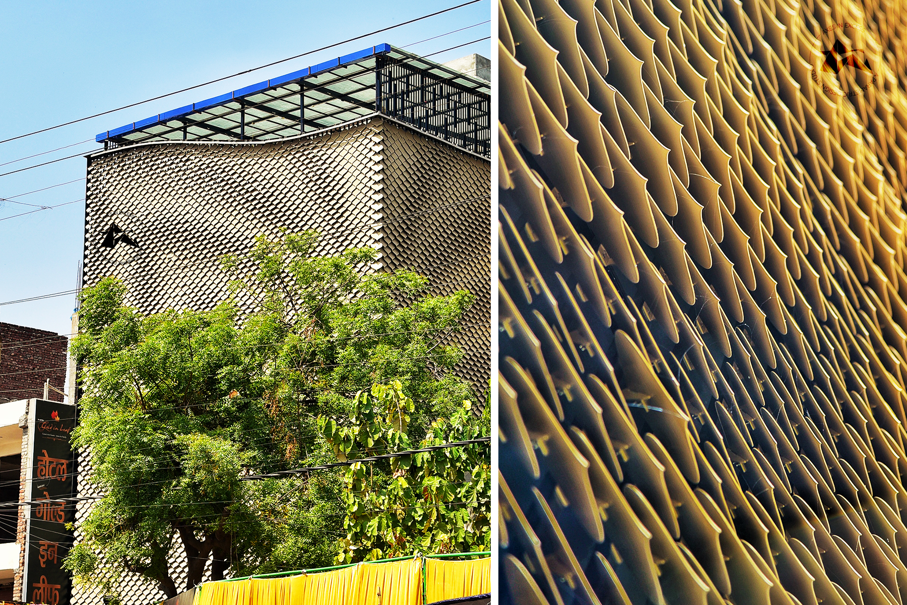 Parametric aluminum metal facade for residence by axes in excess  (metasquin)