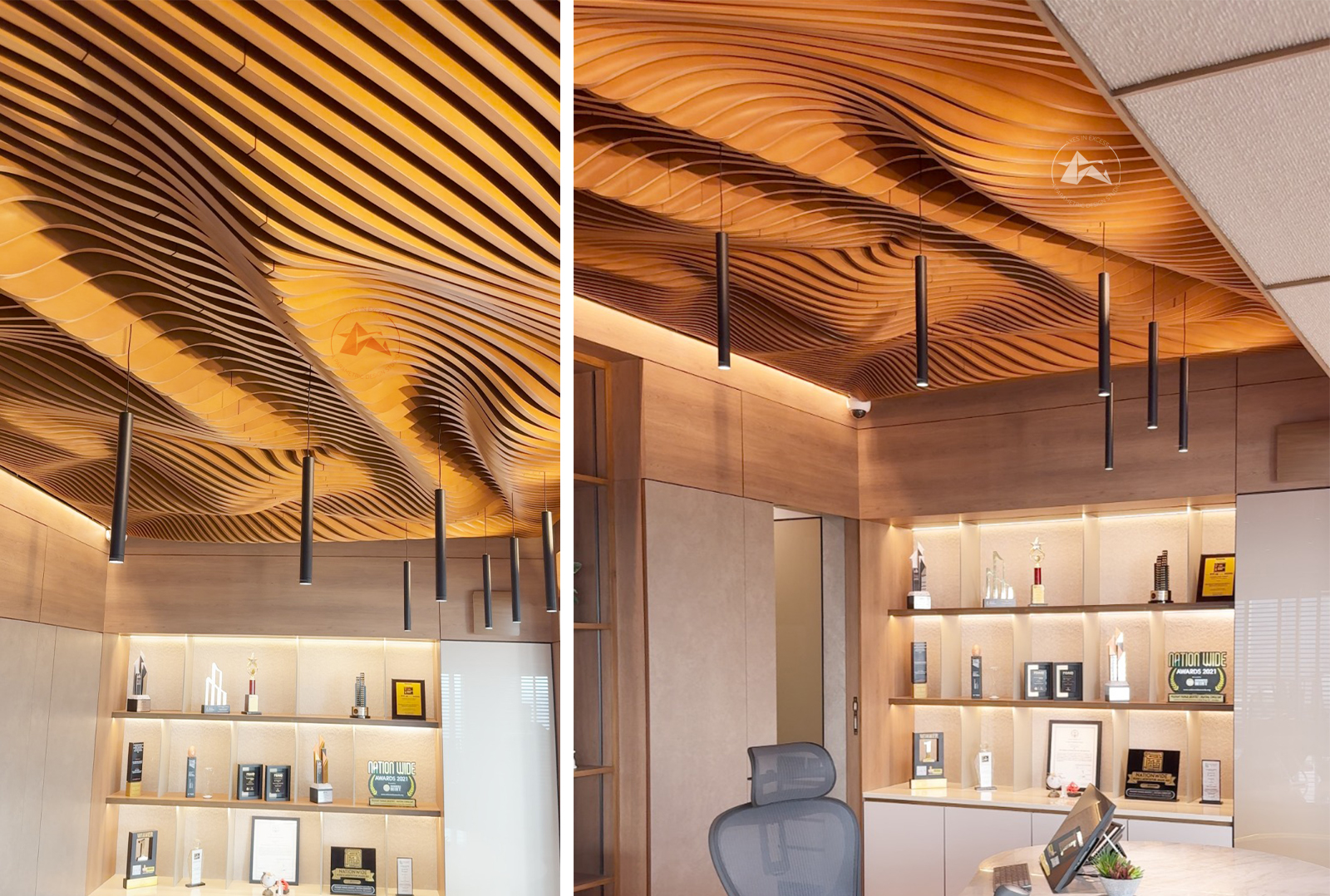 Parametric ceiling for luxury apartment by axes in excess in ahmedabad