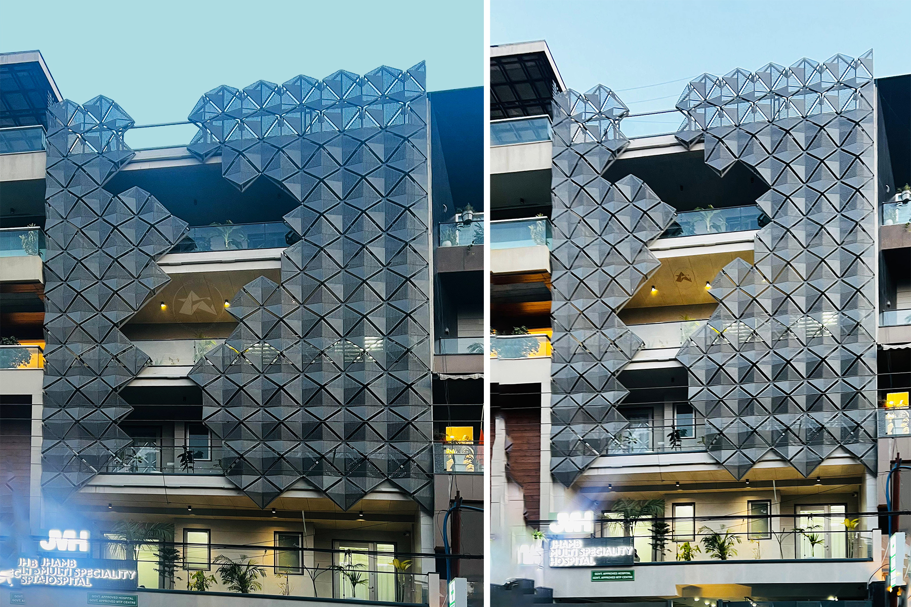 Custom parametric metal façade for workspace by axes in excess | delhi NCR 