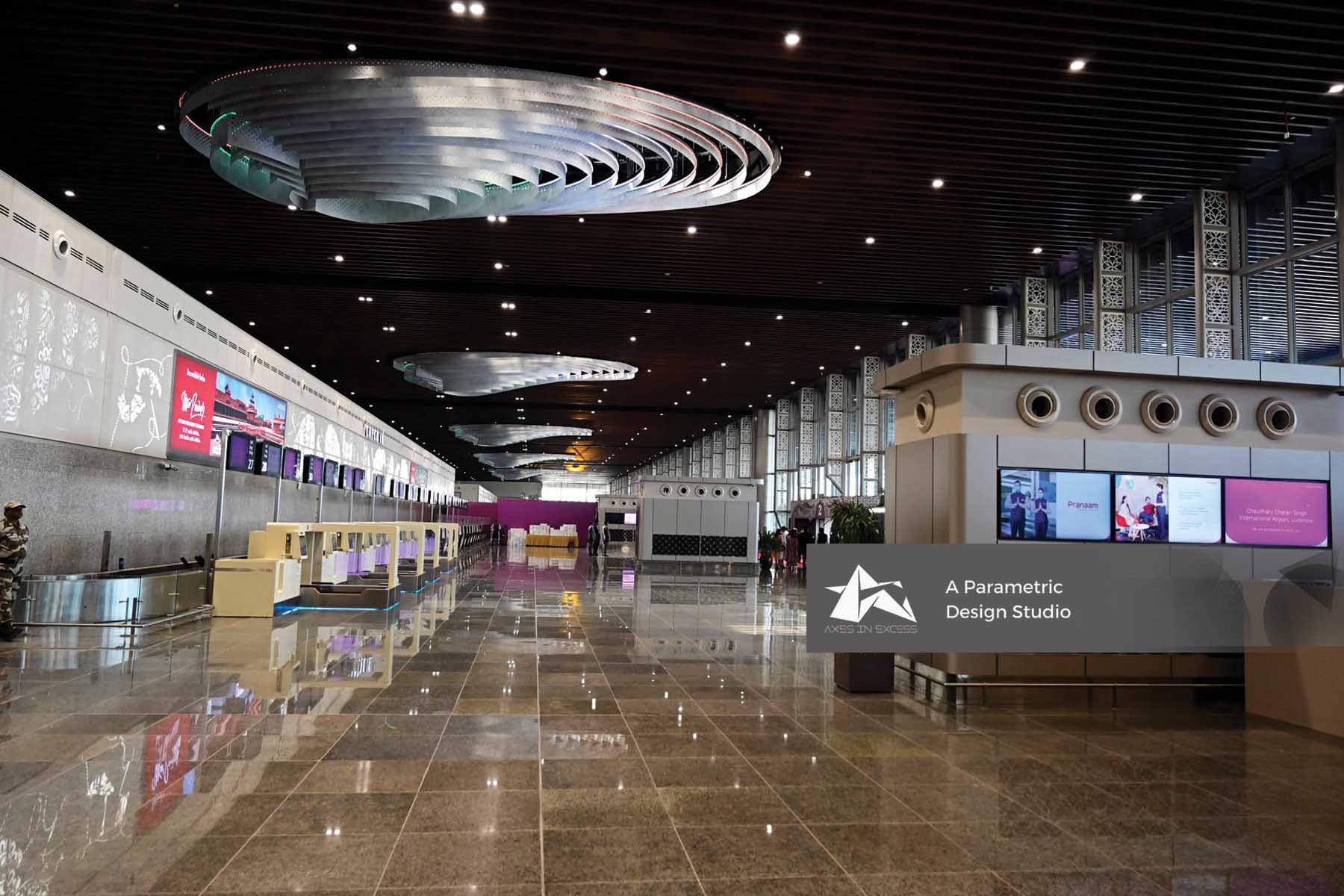 round ceiling skylight made by axes in excess in lucknow airport 