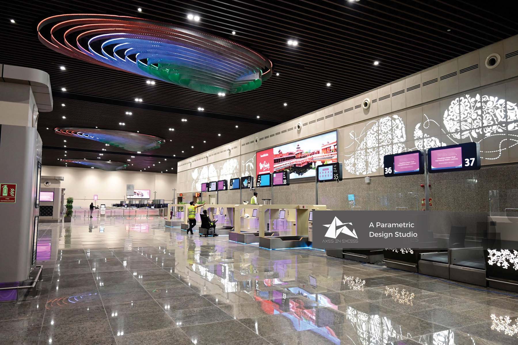 parametric syklight desing and execution by axes in excess in Lucknow airport