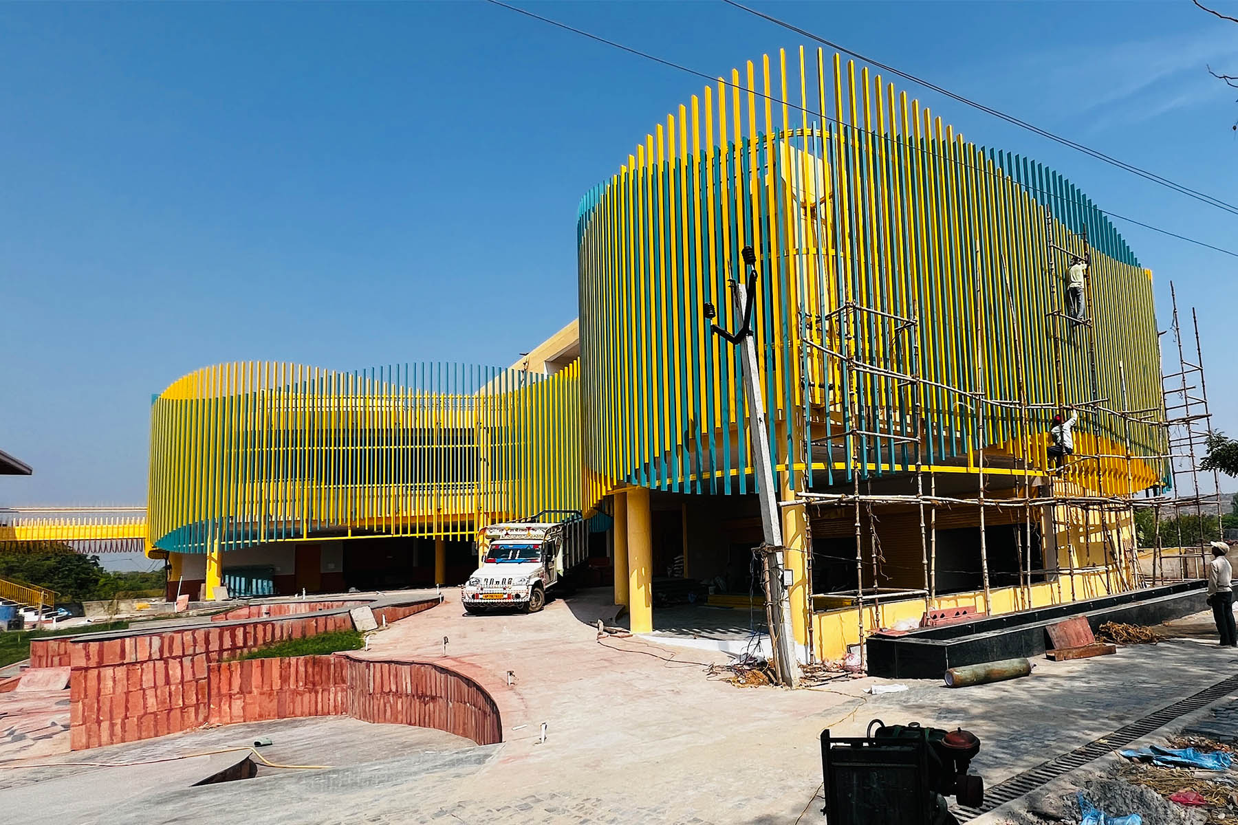 Innovative louvres façade by AXES IN EXCESS in Uttar Pradesh by axes in excess 