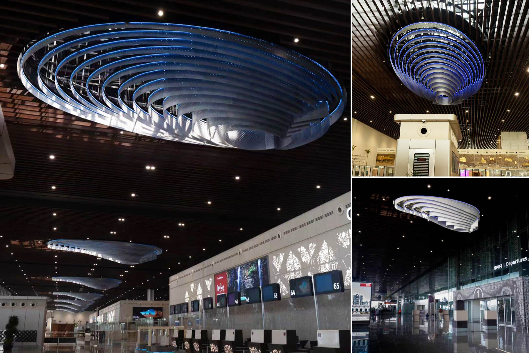 new ceiling made by axes in excess for lucknow airport 