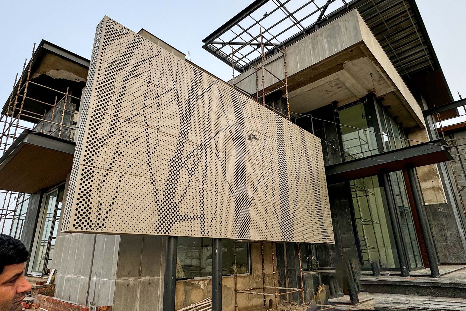 Graphic Perforation in facade