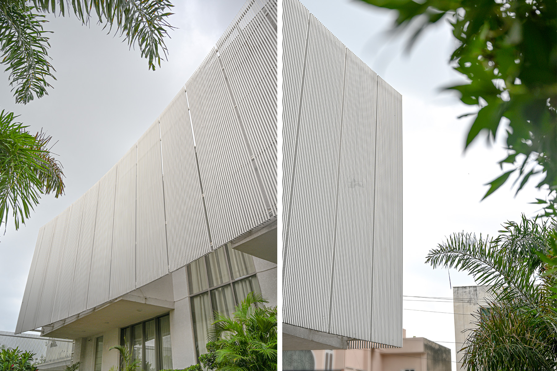 Elegant aluminum louvres façade by axes in excess 