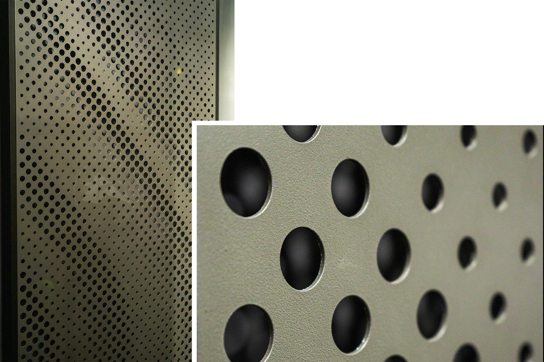 graphic CNC perforation aluminium screen by axes in excess