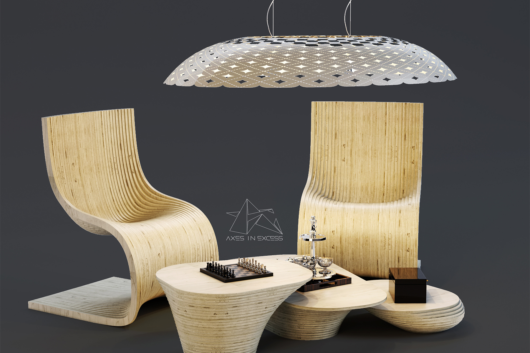 Axes in Excess parametric furniture: Precision engineering meets contemporary aesthetics.