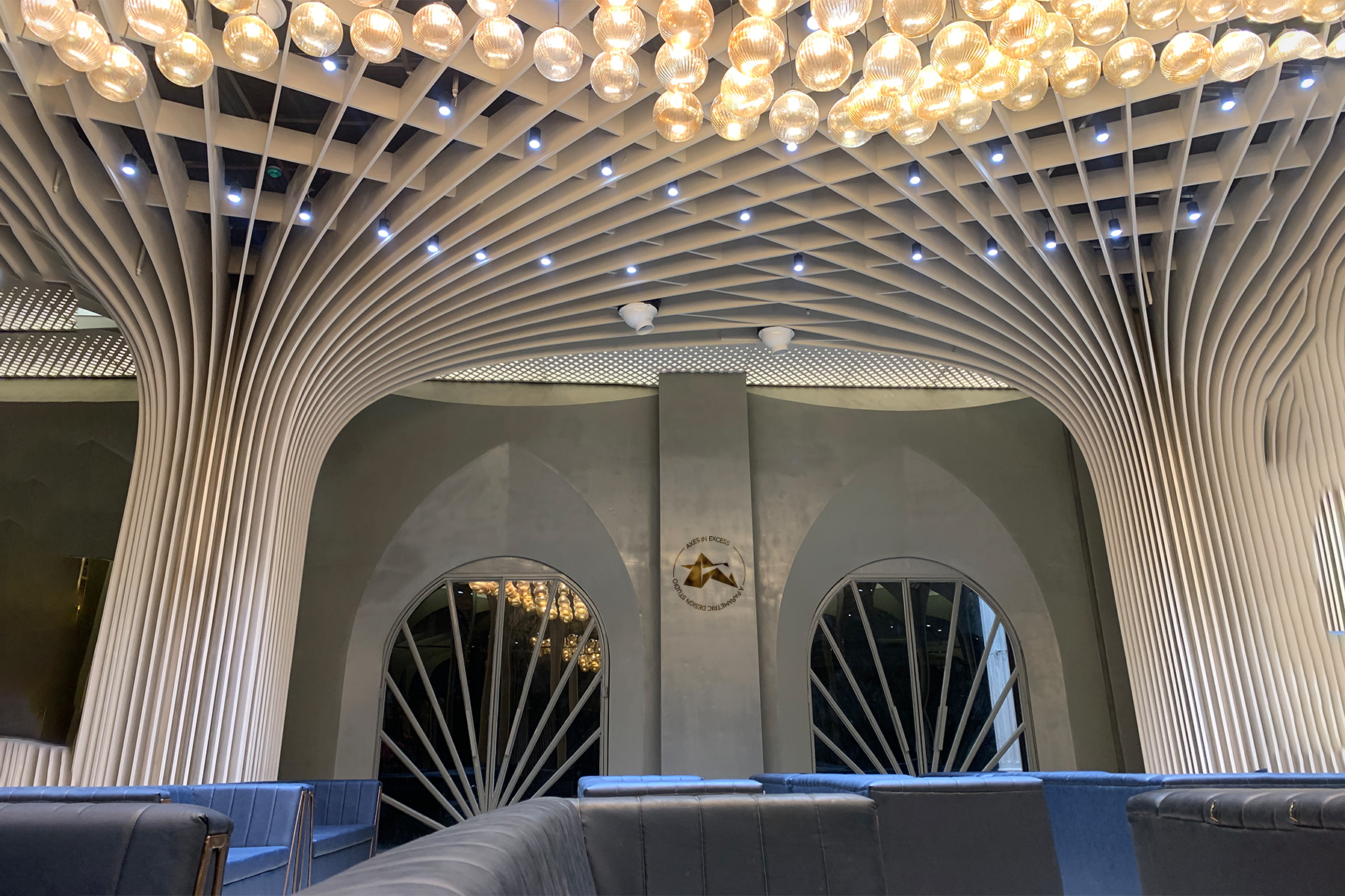 Axes in Excess Parametric Ceilings: Precision engineering meets contemporary aesthetics for interior